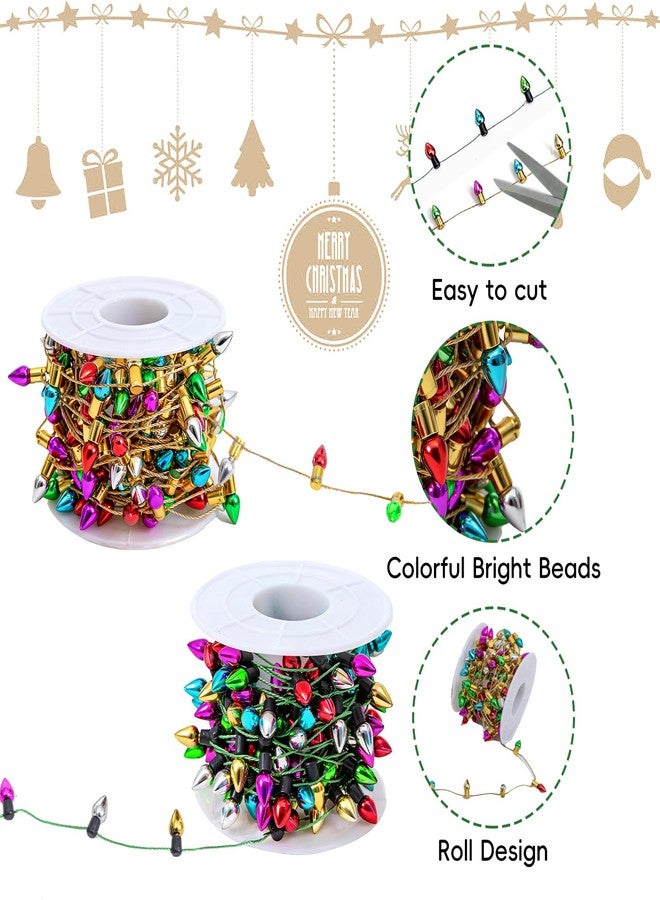 Gloreyan Mini Dollhouse Christmas Lights Fake String Lights Xmas Decoration for Christmas Dollhouse Craft Fairy Garden Accessories Party Supply, 2 Pack - Image 3